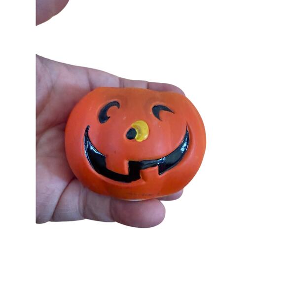 80s Vintage Pumpkins and ghost ceramic Jack-o-lantern figure tea light set of 4 - Picture 2 of 5